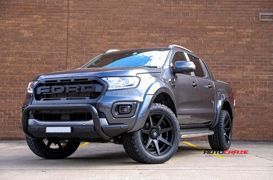 FORD RANGER AVALANCHE MATTE BLACK FRONT MILLED